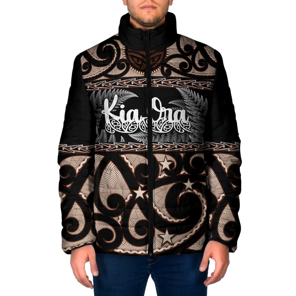 Kia Ora New Zealand Padded Jacket Aotearoa Proud Maori Silver Fern - Polynesian Pride