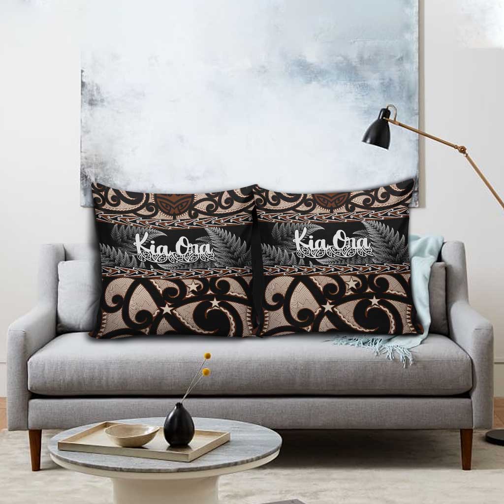 Kia Ora New Zealand Pillow Cover Aotearoa Proud Maori Silver Fern LT14 - Polynesian Pride