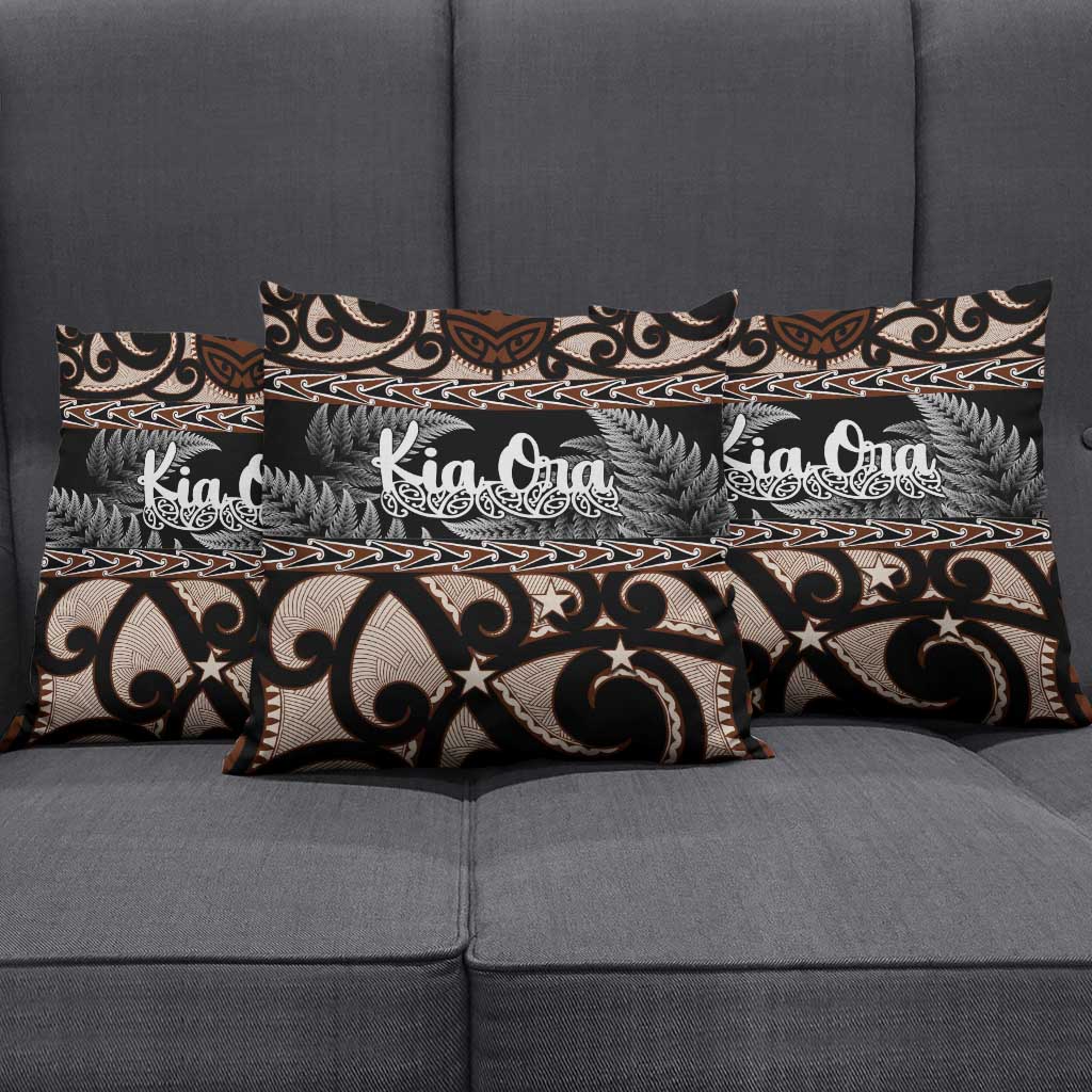 Kia Ora New Zealand Pillow Cover Aotearoa Proud Maori Silver Fern LT14 - Polynesian Pride