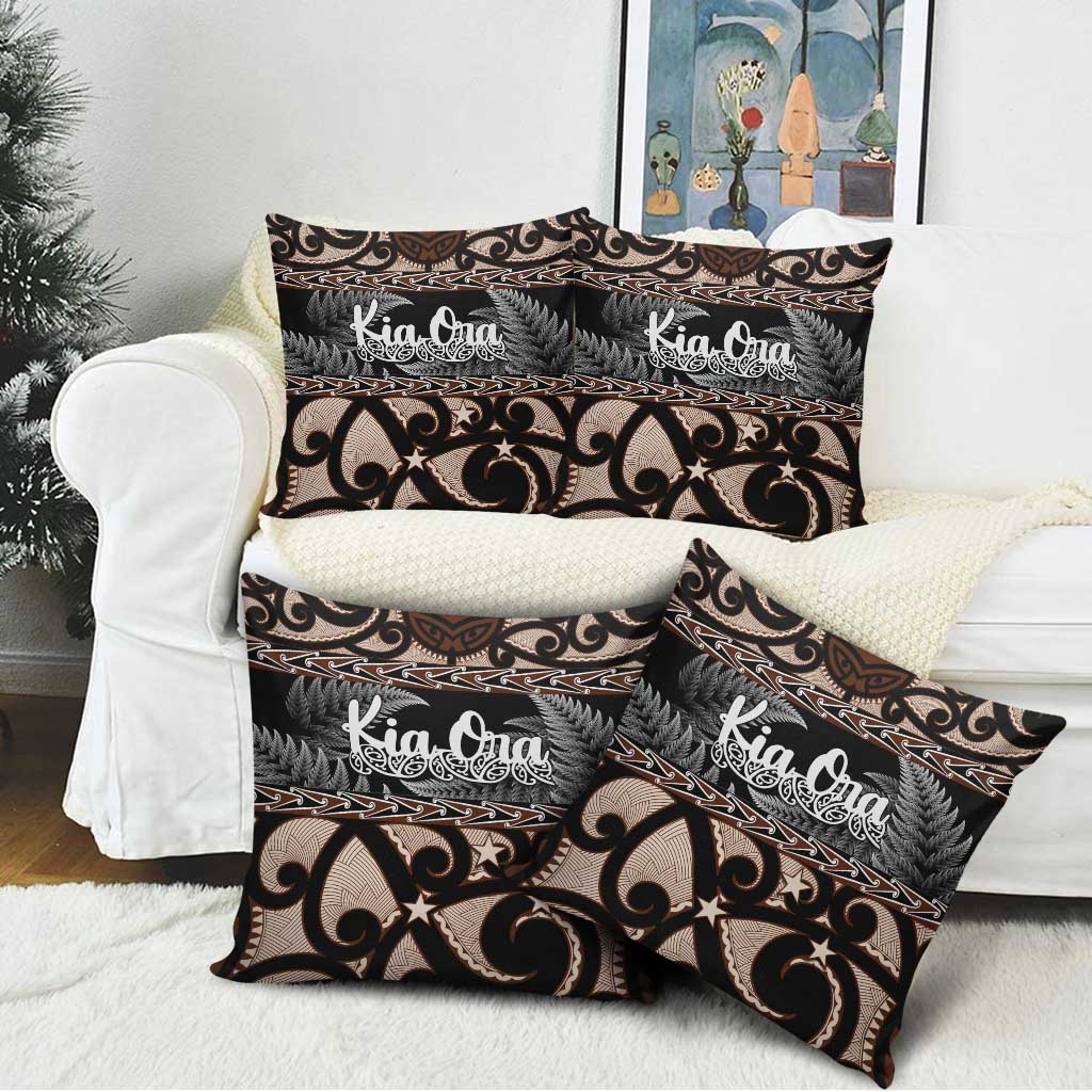 Kia Ora New Zealand Pillow Cover Aotearoa Proud Maori Silver Fern LT14 - Polynesian Pride
