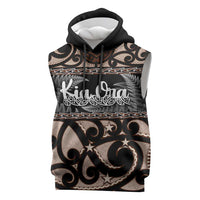 Kia Ora New Zealand Sleeveless Hoodie Aotearoa Proud Maori Silver Fern - Polynesian Pride