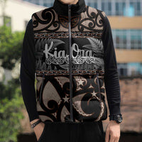 Kia Ora New Zealand Sleeveless Puffer Jacket Aotearoa Proud Maori Silver Fern - Polynesian Pride