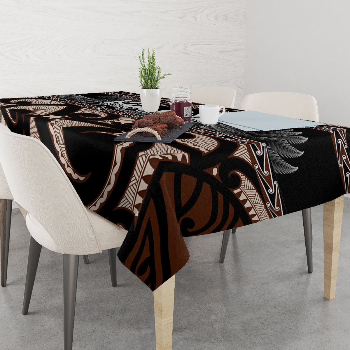 Kia Ora New Zealand Tablecloth Aotearoa Proud Maori With Silver Fern LT14 - Polynesian Pride