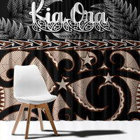 Kia Ora New Zealand Window Curtain Aotearoa Proud Maori With Silver Fern LT14 - Polynesian Pride