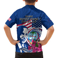 Guam Martin Luther King Jr Day Family Matching Tank Maxi Dress and Hawaiian Shirt I Have A Dream Guahan Seal With Bougainvillea LT14 - Polynesian Pride
