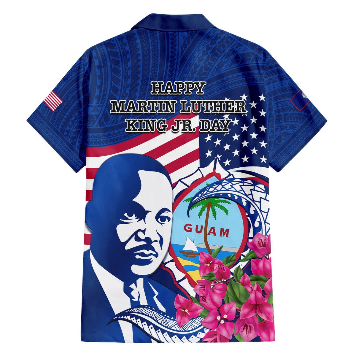 Guam Martin Luther King Jr Day Hawaiian Shirt I Have A Dream Guahan Seal With Bougainvillea LT14 - Polynesian Pride