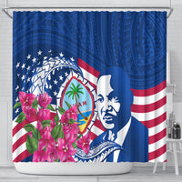 Guam Martin Luther King Jr Day Shower Curtain I Have A Dream Guahan Seal With Bougainvillea LT14 - Polynesian Pride