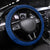 Guam Martin Luther King Jr Day Steering Wheel Cover I Have A Dream Guahan Seal With Bougainvillea LT14 Universal Fit Blue - Polynesian Pride