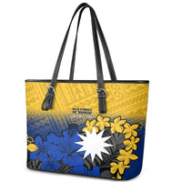 Nauru Independence Day Leather Tote Bag Repubrikin Naoero Polynesian Pattern LT14 - Polynesian Pride