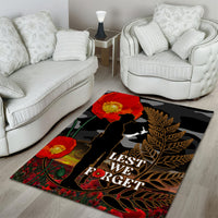 New Zealand ANZAC Day Area Rug Lest We Forget Silver Fern With Camouflage LT14 - Polynesian Pride