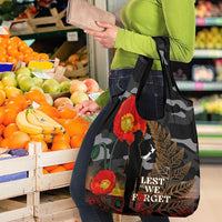 New Zealand ANZAC Day Grocery Bag Lest We Forget Silver Fern With Camouflage