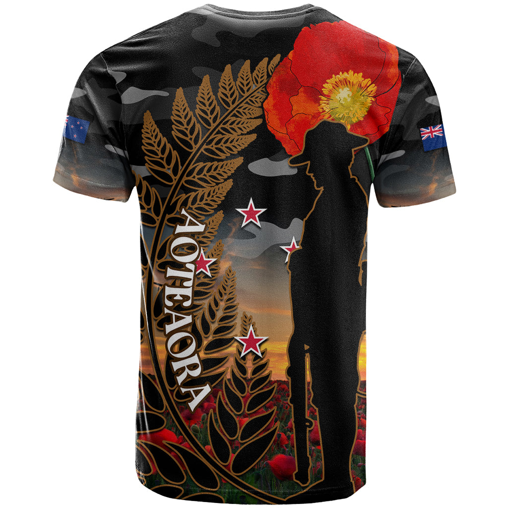 New Zealand ANZAC Day T Shirt Lest We Forget Silver Fern With Camouflage LT14 - Polynesian Pride