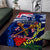 Australia And New Zealand ANZAC Day Area Rug Lest We Forget Silver Fern With Golden Wattle LT14 Blue - Polynesian Pride