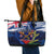 Australia And New Zealand ANZAC Day Leather Tote Bag Lest We Forget Silver Fern With Golden Wattle LT14 - Polynesian Pride