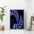 Blue New Zealand Paisley Silver Fern Canvas Wall Art Aotearoa Maori LT14 - Polynesian Pride