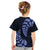 Blue New Zealand Paisley Silver Fern Kid T Shirt Aotearoa Maori LT14 - Polynesian Pride