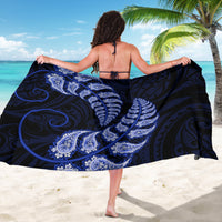 Blue New Zealand Paisley Silver Fern Sarong Aotearoa Maori LT14 - Polynesian Pride