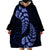 Blue New Zealand Paisley Silver Fern Wearable Blanket Hoodie Aotearoa Maori LT14 - Polynesian Pride