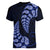 Blue New Zealand Paisley Silver Fern Women V Neck T Shirt Aotearoa Maori LT14 - Polynesian Pride