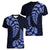 Blue New Zealand Paisley Silver Fern Women V Neck T Shirt Aotearoa Maori LT14 - Polynesian Pride