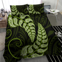 Green New Zealand Paisley Silver Fern Bedding Set Aotearoa Maori LT14 - Polynesian Pride