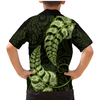 Green New Zealand Paisley Silver Fern Family Matching Mermaid Dress and Hawaiian Shirt Aotearoa Maori LT14 - Polynesian Pride