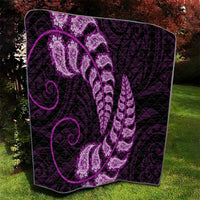 Purple New Zealand Paisley Silver Fern Quilt Aotearoa Maori LT14 - Polynesian Pride