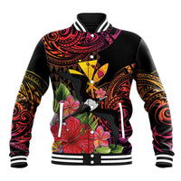 Hawaii Iwa Bird Baseball Jacket Great Frigatebird Kanaka Tropical Hippie Style - Polynesian Pride