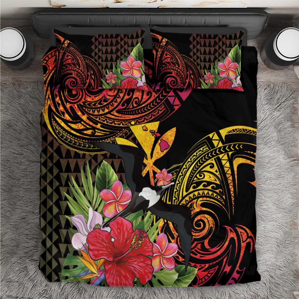 Hawaii Iwa Bird Bedding Set Great Frigatebird Kanaka Tropical Hippie Style - Polynesian Pride