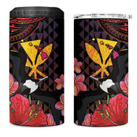 Hawaii Iwa Bird 4 in 1 Can Cooler Tumbler Great Frigatebird Kanaka Tropical Hippie Style - Polynesian Pride