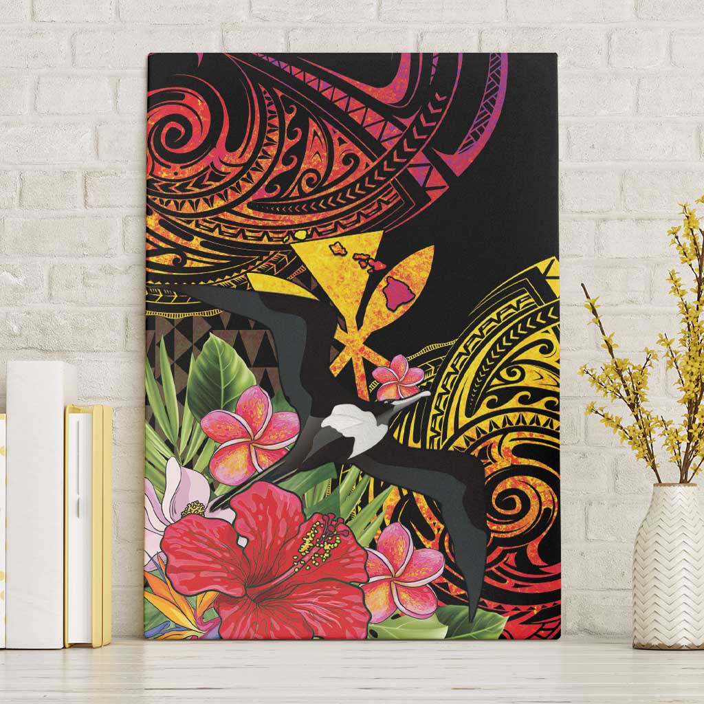 Hawaii Iwa Bird Canvas Wall Art Great Frigatebird Kanaka Tropical Hippie Style - Polynesian Pride