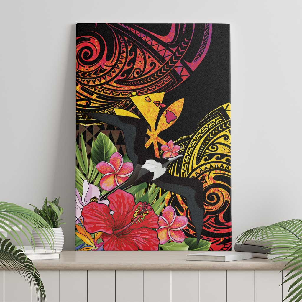 Hawaii Iwa Bird Canvas Wall Art Great Frigatebird Kanaka Tropical Hippie Style - Polynesian Pride