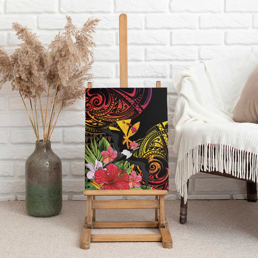 Hawaii Iwa Bird Canvas Wall Art Great Frigatebird Kanaka Tropical Hippie Style - Polynesian Pride