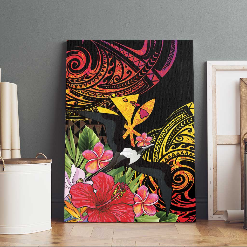 Hawaii Iwa Bird Canvas Wall Art Great Frigatebird Kanaka Tropical Hippie Style - Polynesian Pride