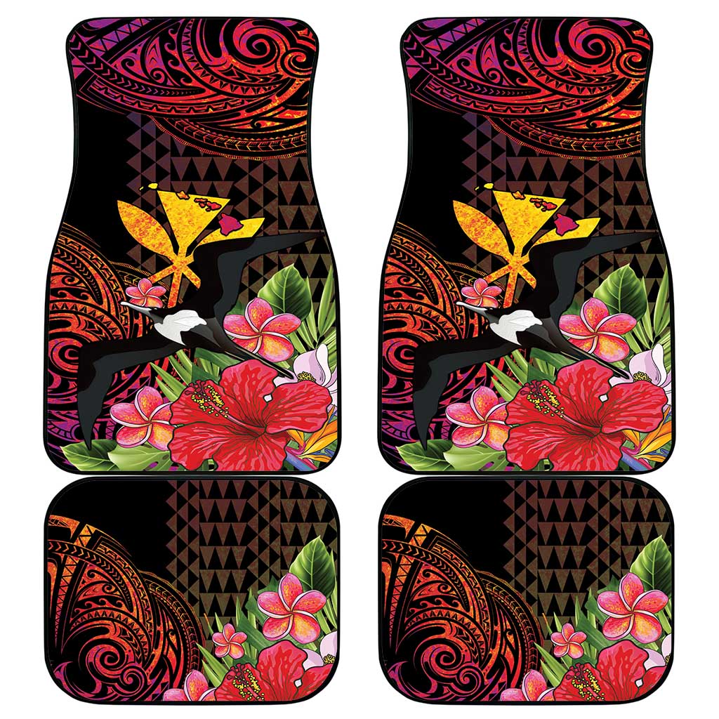 Hawaii Iwa Bird Car Mats Great Frigatebird Kanaka Tropical Hippie Style - Polynesian Pride