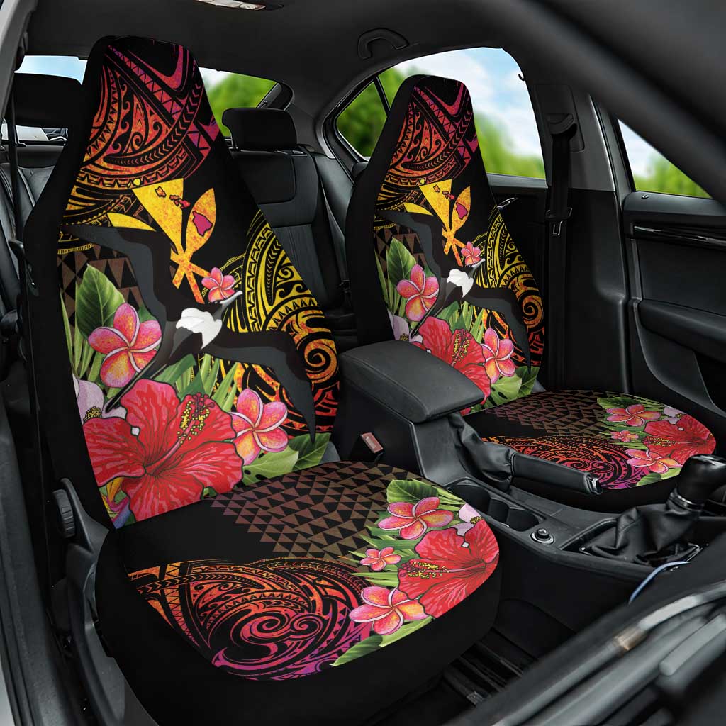 Hawaii Iwa Bird Car Seat Cover Great Frigatebird Kanaka Tropical Hippie Style - Polynesian Pride