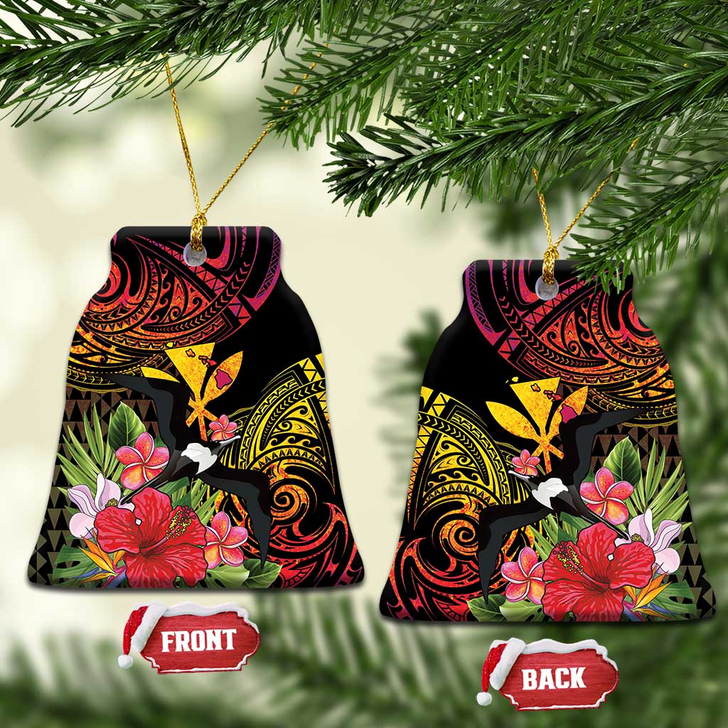 Hawaii Iwa Bird Ceramic Ornament Great Frigatebird Kanaka Tropical Hippie Style - Polynesian Pride