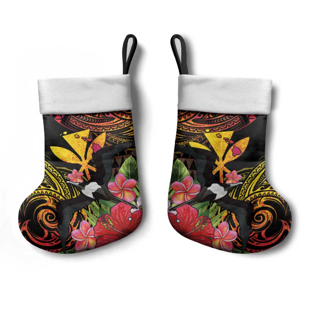 Hawaii Iwa Bird Christmas Stocking Great Frigatebird Kanaka Tropical Hippie Style - Polynesian Pride