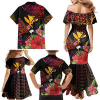 Hawaii Iwa Bird Family Matching Mermaid Dress and Hawaiian Shirt Great Frigatebird Kanaka Tropical Hippie Style - Polynesian Pride