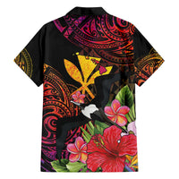 Hawaii Iwa Bird Family Matching Off The Shoulder Long Sleeve Dress and Hawaiian Shirt Great Frigatebird Kanaka Tropical Hippie Style - Polynesian Pride