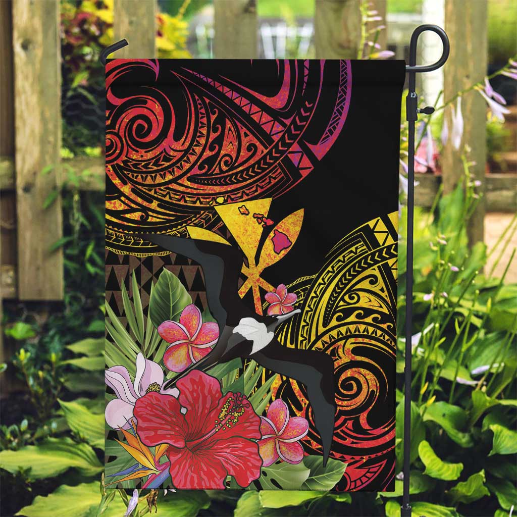 Hawaii Iwa Bird Garden Flag Great Frigatebird Kanaka Tropical Hippie Style - Polynesian Pride