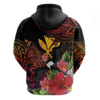 Hawaii Iwa Bird Hoodie Great Frigatebird Kanaka Tropical Hippie Style - Polynesian Pride