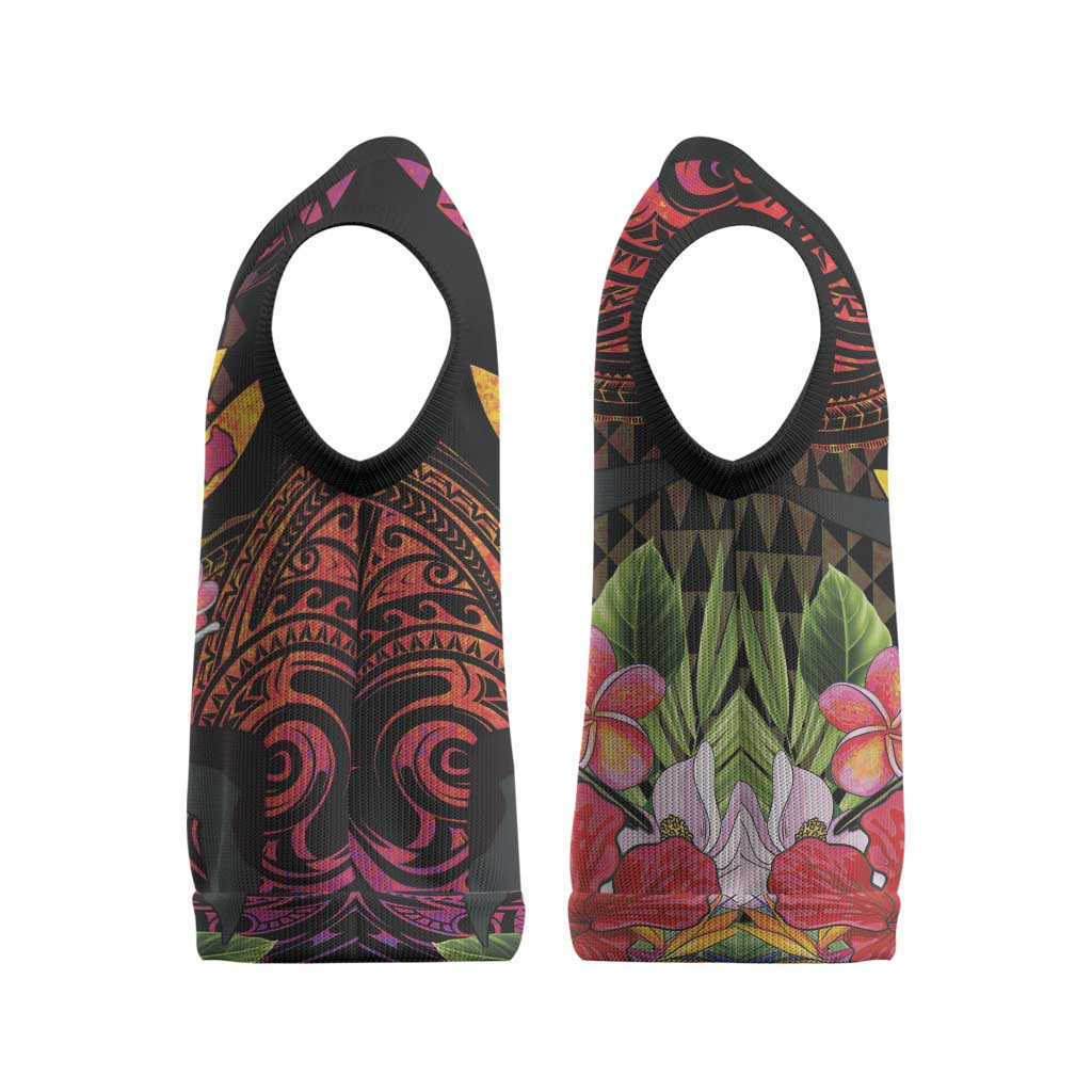 Hawaii Iwa Bird Christmas Knitted V-Neck Vest Great Frigatebird Kanaka Tropical Hippie Style - Polynesian Pride