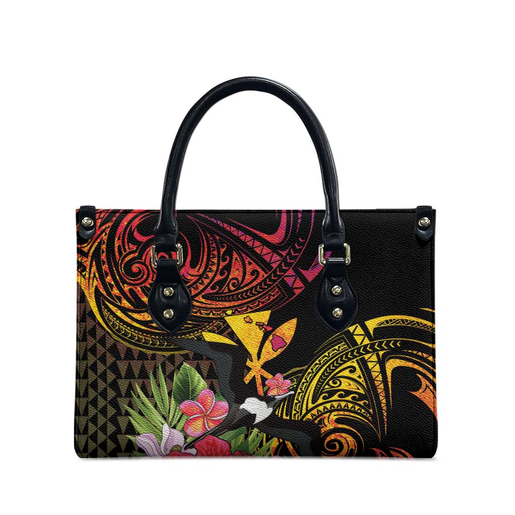 Hawaii Iwa Bird Leather Bag Great Frigatebird Kanaka Tropical Hippie Style - Polynesian Pride