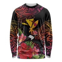 Hawaii Iwa Bird Long Sleeve Shirt Great Frigatebird Kanaka Tropical Hippie Style - Polynesian Pride