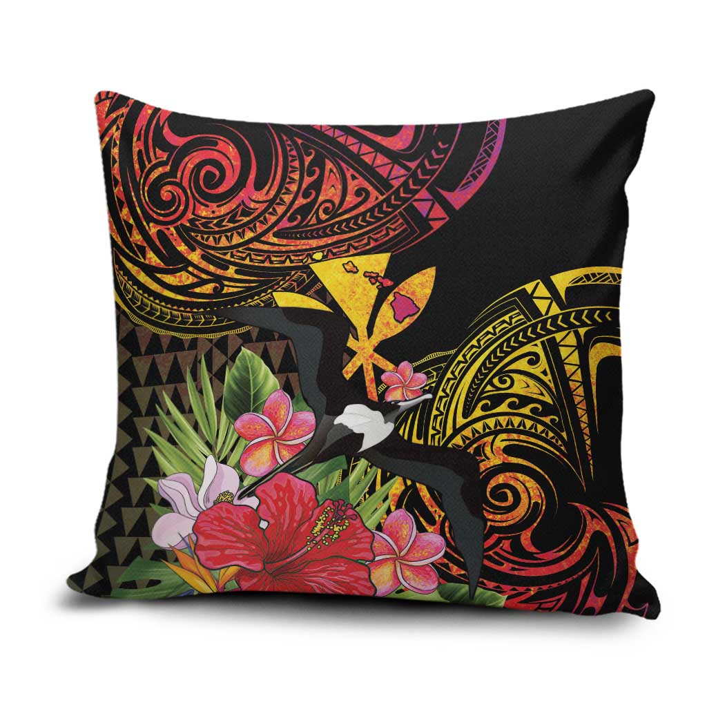 Hawaii Iwa Bird Pillow Cover Great Frigatebird Kanaka Tropical Hippie Style - Polynesian Pride