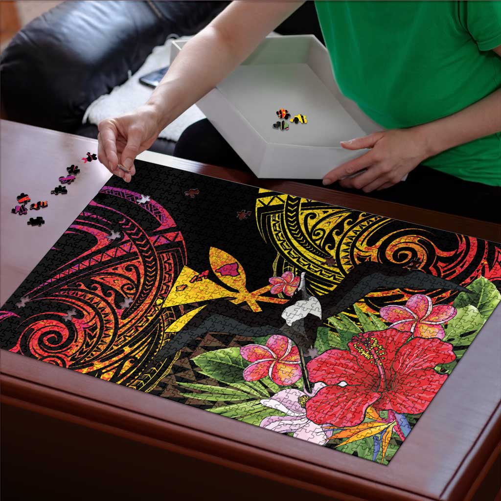 Hawaii Iwa Bird Puzzle Great Frigatebird Kanaka Tropical Hippie Style - Polynesian Pride