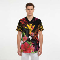 Hawaii Iwa Bird Scrub Top Great Frigatebird Kanaka Tropical Hippie Style - Polynesian Pride