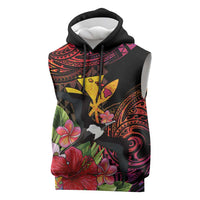 Hawaii Iwa Bird Sleeveless Hoodie Great Frigatebird Kanaka Tropical Hippie Style - Polynesian Pride