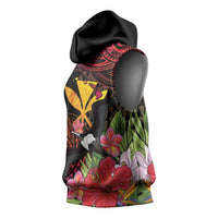 Hawaii Iwa Bird Sleeveless Hoodie Great Frigatebird Kanaka Tropical Hippie Style - Polynesian Pride